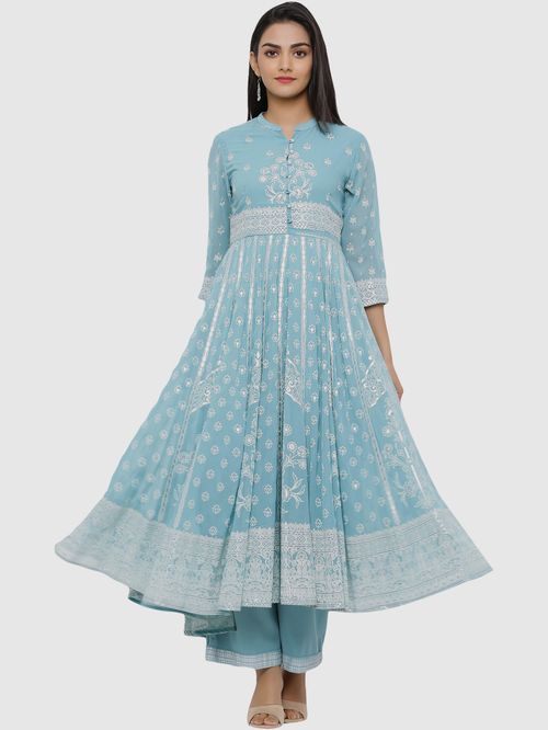 Juniper Blue Printed Kurta Palazzo Set Price in India