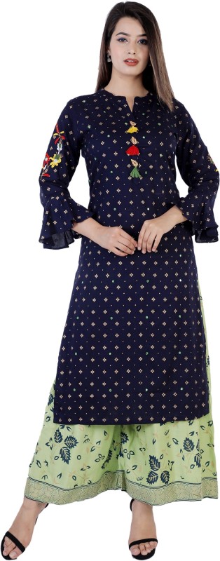 Women Printed Rayon Straight Kurta Price in India