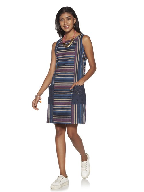 Bombay Paisley by Westside Navy Striped Dress Price in India