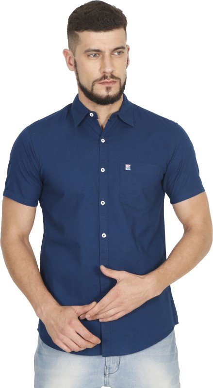 Men Solid Casual Button Down Shirt Price in India