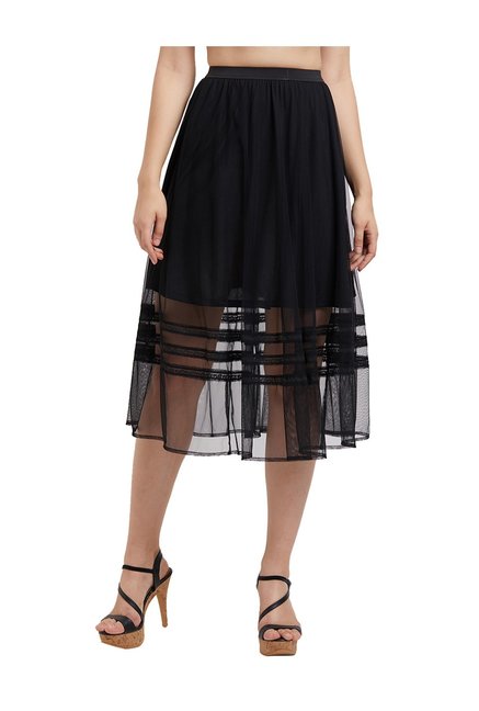 109 F Black Below Knee A-Line Skirt Price in India