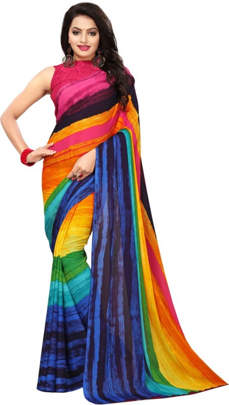 Printed, Hand Painted Bollywood Georgette Saree Price in India