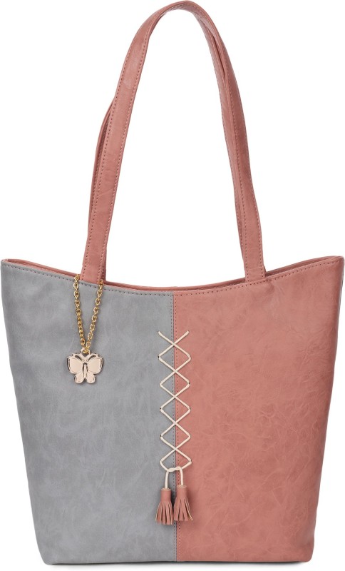 Women Pink, Grey Tote Price in India