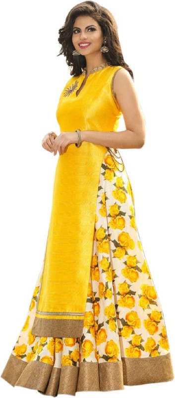 Printed Semi Stitched Lehenga & Kurta Price in India