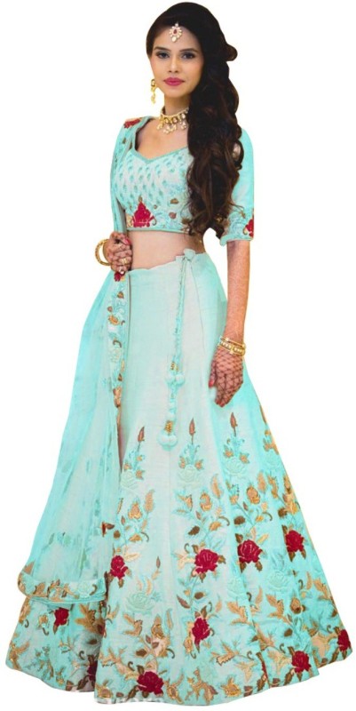 Embroidered Semi Stitched Lehenga Choli Price in India