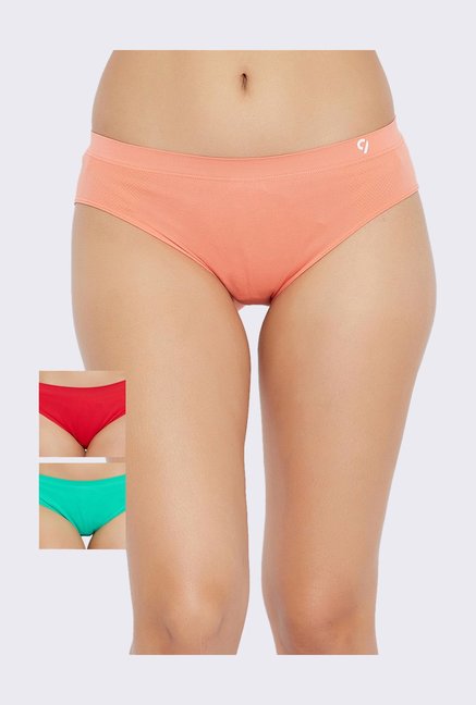 C9 Peach, Green & Red Bikini Panties (Pack Of 3) Price in India