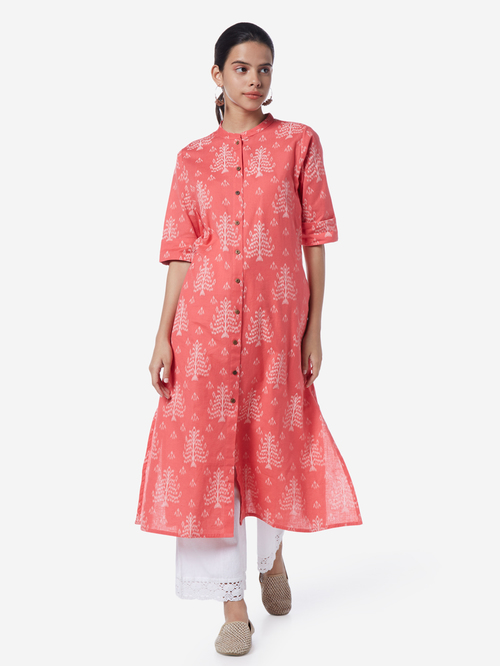 Utsa by Westside Pink Ikat Pattern A-Line Kurta Price in India