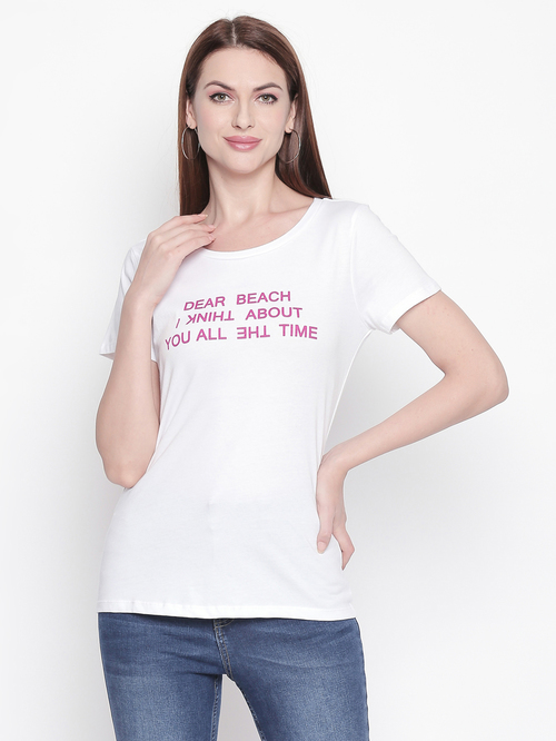 Honey by Pantaloons White Printed T 