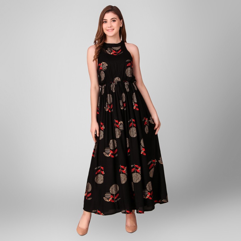 Women A-line Black Dress Price in India