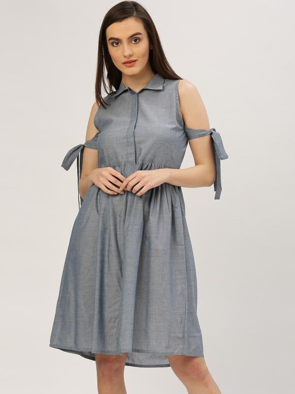 Women A-line Grey Dress Price in India