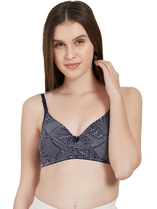 Libertina Navy Printed Push-Up Bra Price in India