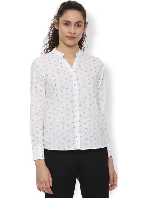 Van Heusen White Printed Shirt Price in India