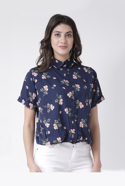 The Vanca Navy Floral Print Shirt Price in India