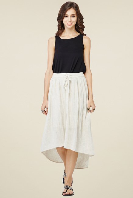 Global Desi White High-Low Skirt Price in India