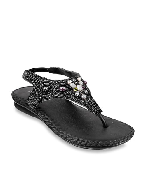 Metro Black Sling Back Sandals Price in India