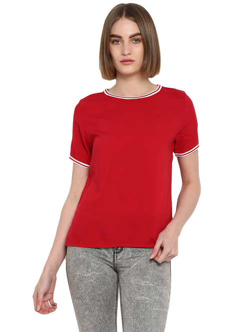 Mode By Red Tape Red Blouse Top Price in India