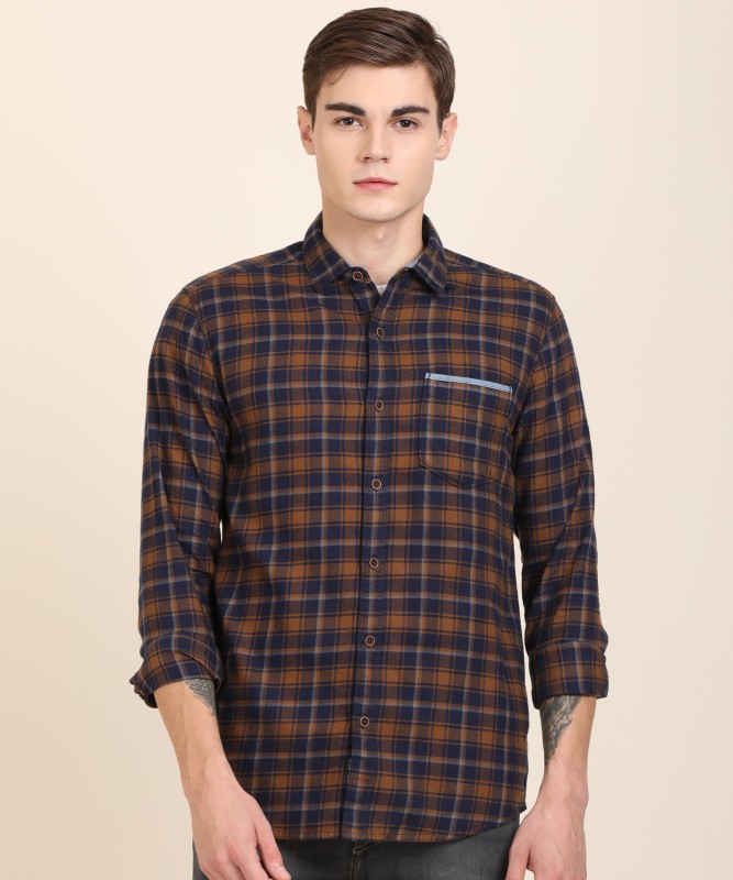 Men Checkered Casual Spread Shirt Price in India