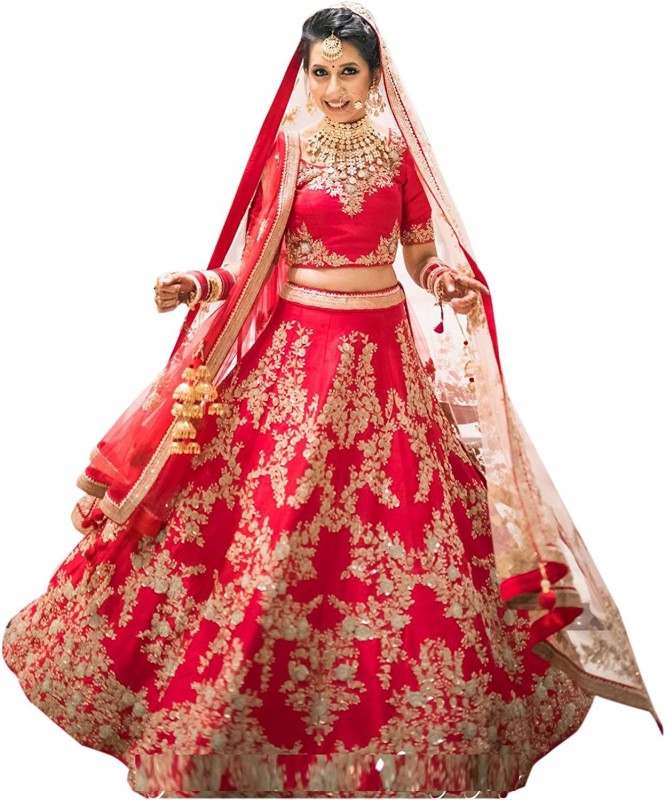 Embroidered Semi Stitched Lehenga Choli Price in India