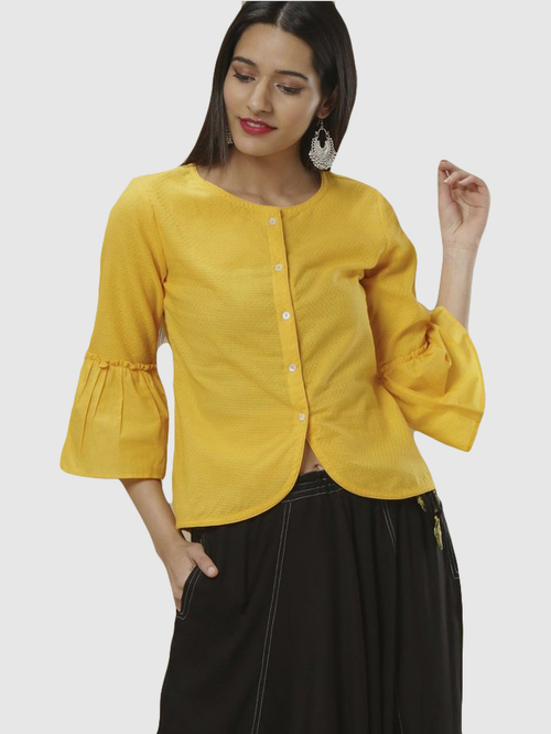 Imara Yellow Cotton Shirt Price in India