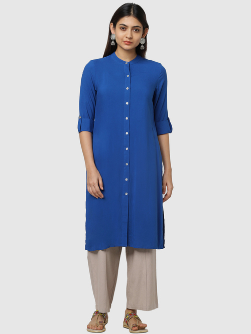 Naari Royal Blue Straight Kurta Price in India