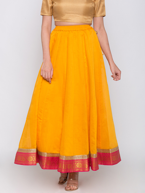 Globus Yellow Maxi Skirt Price in India