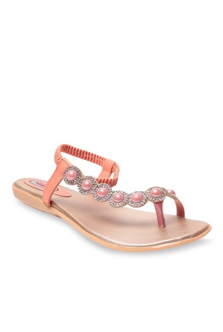 Lishabee by MSC Orange Toe Ring Sandals Price in India