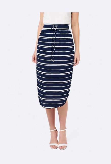 Forever New Navy Striped Skirt Price in India