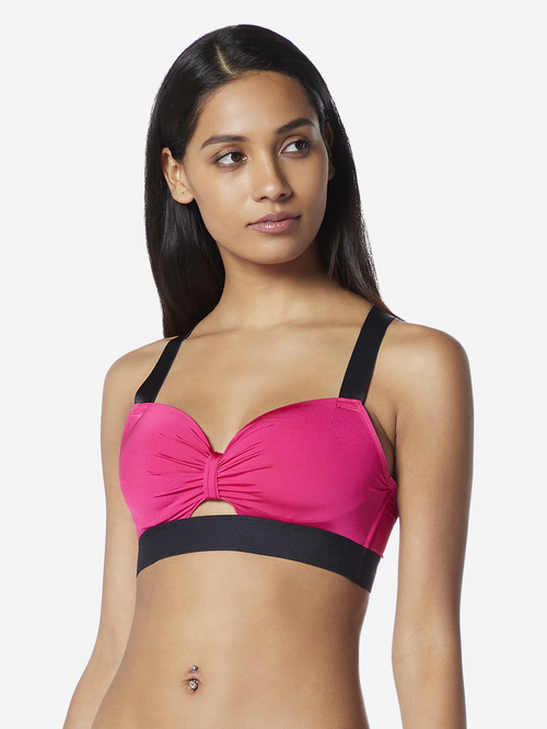 Wunderlove by Westside Pink Padded Racerback Sports Bra Price in India,  Full Specifications & Offers