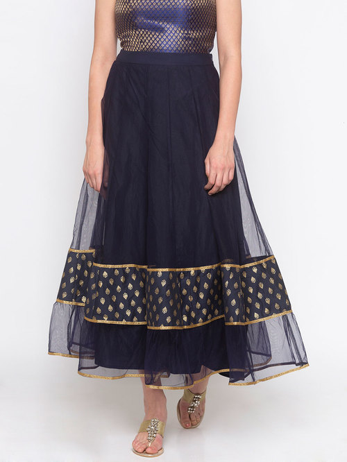 Globus Navy Printed Skirt Price in India