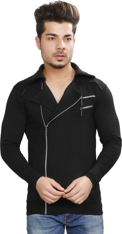 Solid Men Asymmetric Neck Black T-Shirt Price in India
