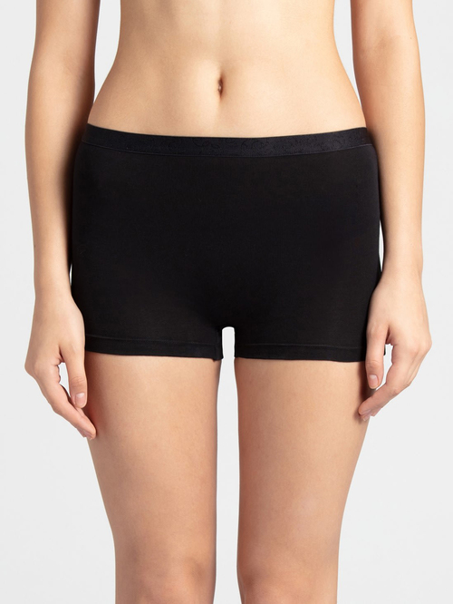 Jockey Black Cotton 3007 Boyshorts Price in India