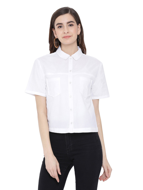 Oxolloxo White Pearl Nonty Glam Shirt Price in India