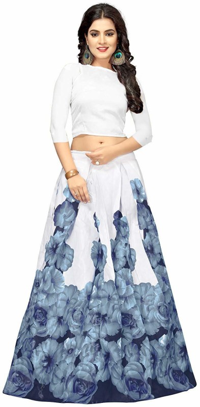 Floral Print Semi Stitched Lehenga & Crop Top Price in India