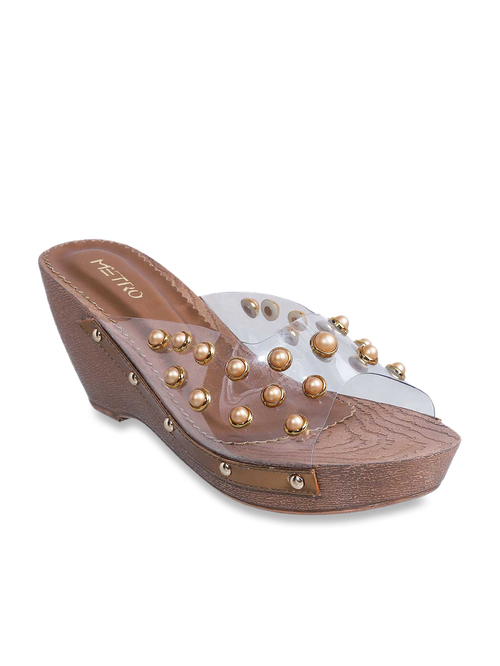 Metro Antique Gold Ethnic Wedges Price in India