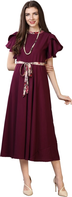 Women A-line Purple Dress Price in India