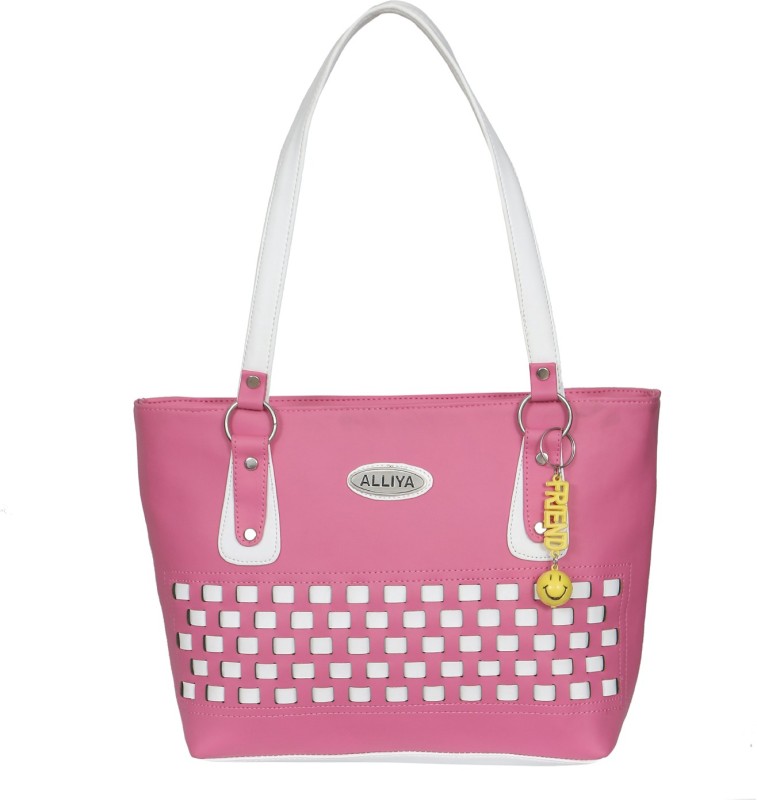Women Pink, White Tote Price in India