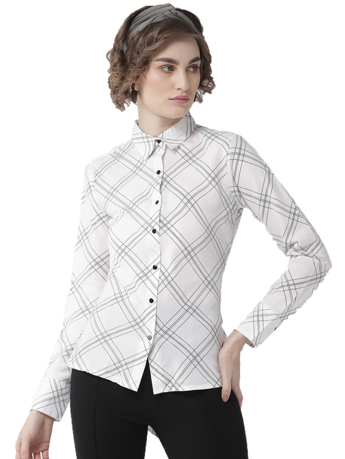 Style Quotient Off White & Black Checks Shirt Price in India