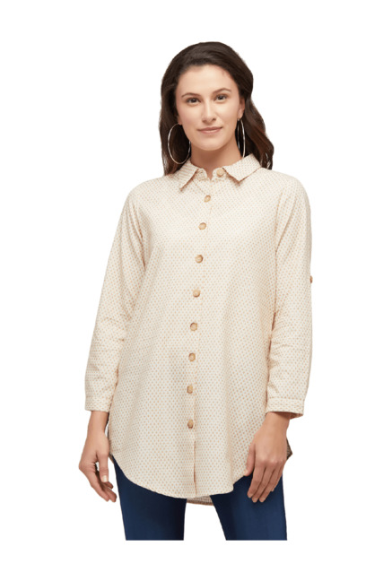 109 F Beige Printed Shirt Price in India