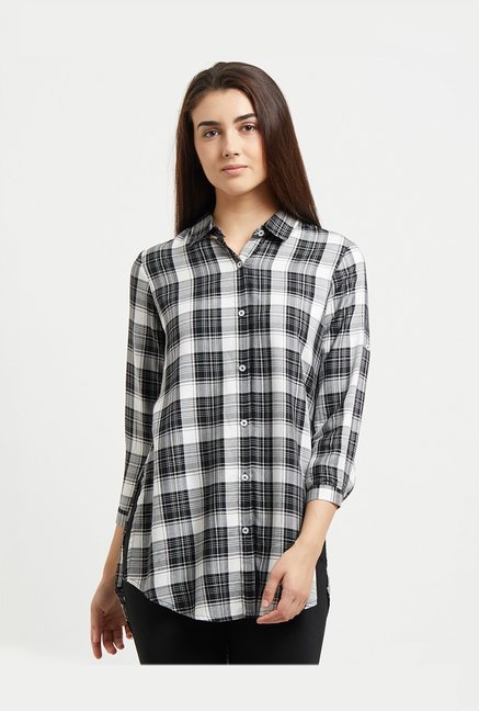 109 F Black & White Checks Shirt Price in India