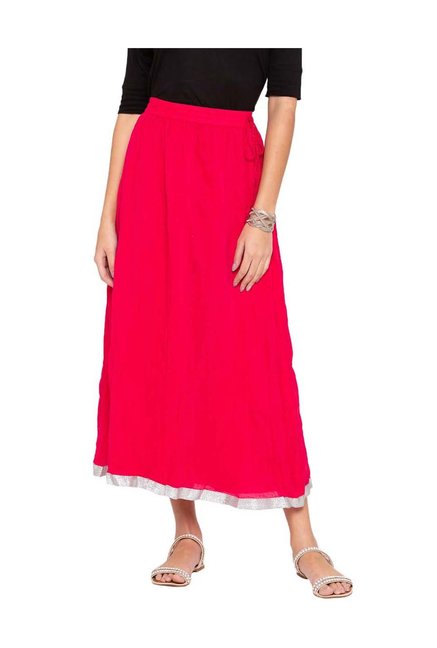 Globus Pink Cotton Circular Skirt Price in India