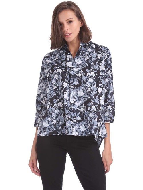 Cherokee Black Cotton Printed Shirt Price in India