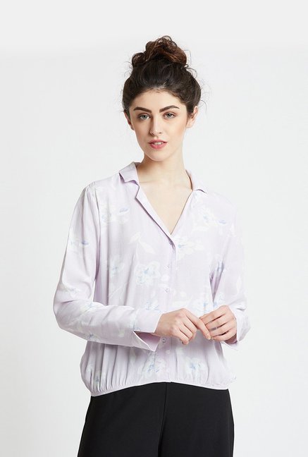 Cover Story Purple Floral Print Shirt Price in India