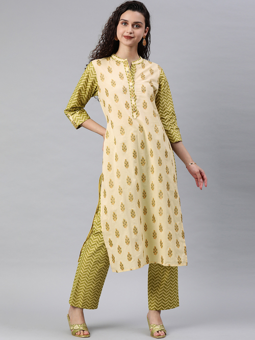 Juniper Green Printed Straight Kurta Price in India