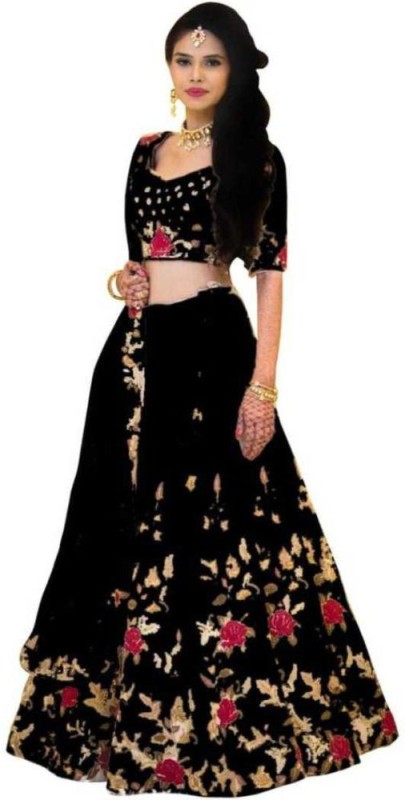 Embroidered Semi Stitched Lehenga Choli Price in India