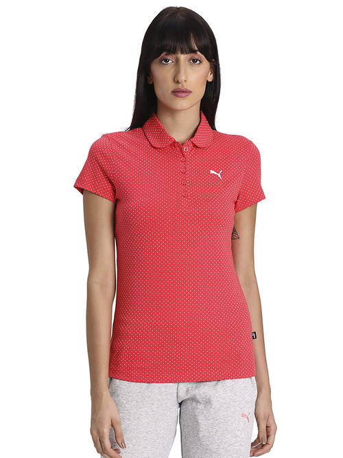 Puma Hibiscus Red Printed Polo T-Shirt Price in India
