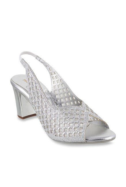 Mochi Silver Sling Back Sandals Price in India