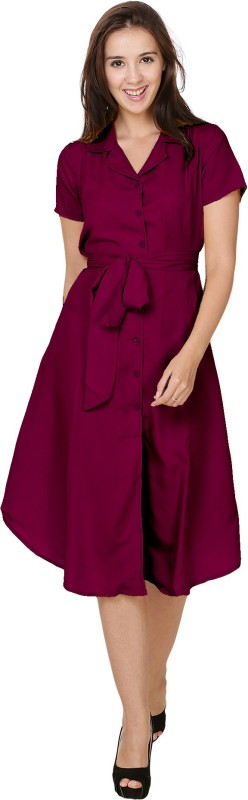 Women A-line Purple Dress Price in India