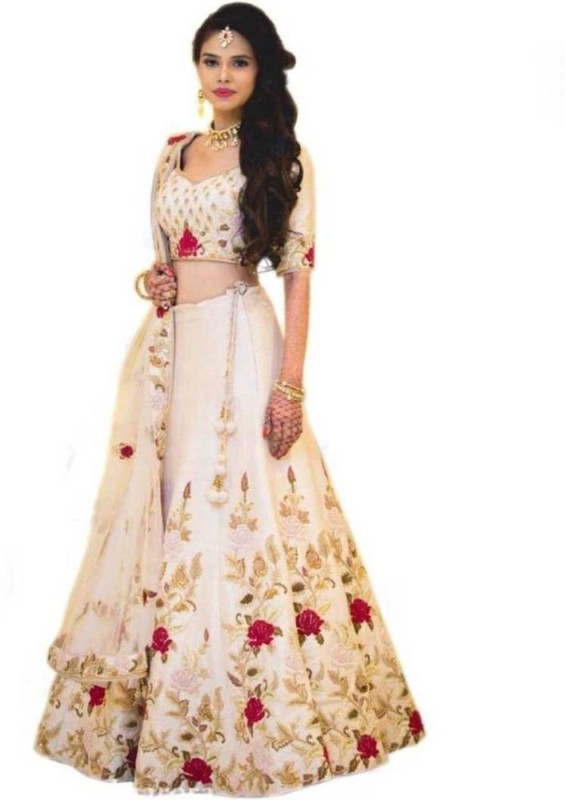 Embroidered Semi Stitched Lehenga Choli Price in India