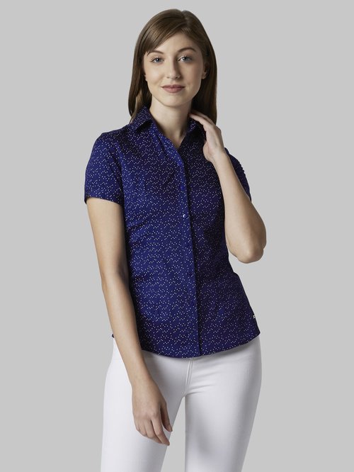 Park Avenue Blue Printed Shirt Price in India