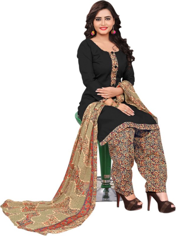 Saara Crepe Printed, Solid Salwar Suit Material Price in India